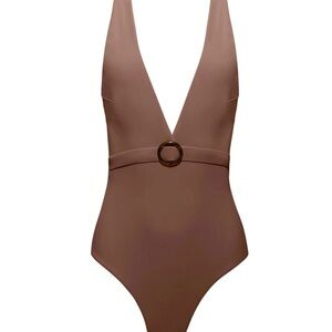 Brand New Bumpsuit Brown One-Piece Swimsuit